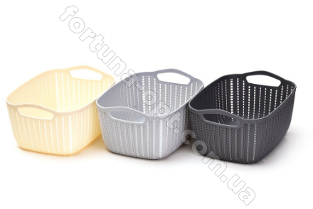 Корзинка плетенка с ручками пластик 22.5*16*12 см - Stenson - 85526 ✅ базовая цена $1.22 ✔ Опт ✔ Скидки ✔ Заходите! - Интернет-магазин ✅ Фортуна-опт ✅
