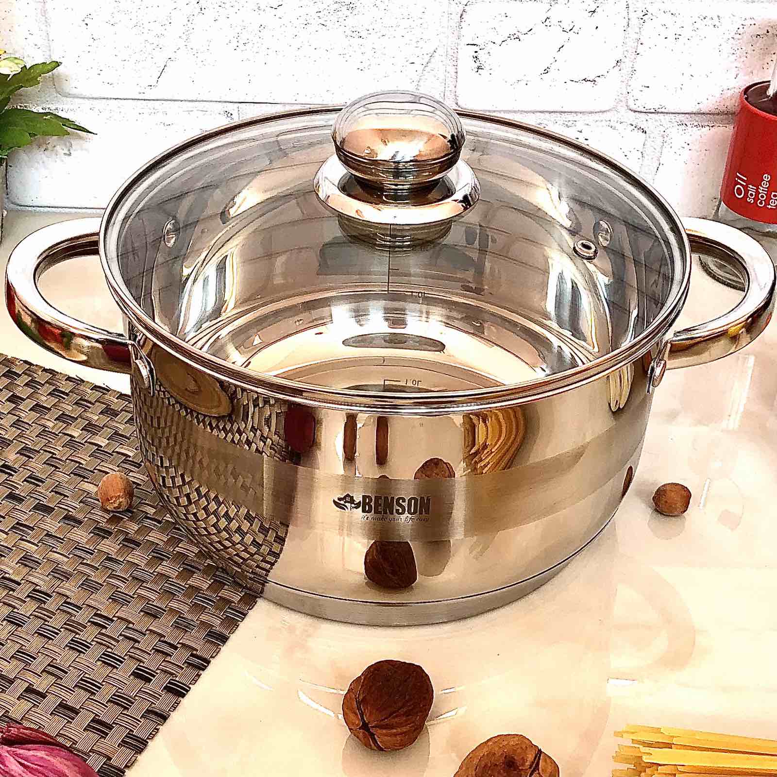 Кастрюля с крышкой Benson BN - 221 - 6,5 л ✅ базовая цена $22.83 ✔ Опт ✔ Скидки ✔ Заходите! - Интернет-магазин ✅ Фортуна-опт ✅