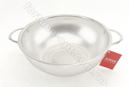 Дуршлаг лазерный с ручками из нержавеющей стали A-Plus - 1266 (28 cм) ✅ базовая цена $3.48 ✔ Опт ✔ Скидки ✔ Заходите! - Интернет-магазин ✅ Фортуна-опт ✅