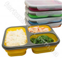 Ланч-бокс силиконовый складной на три отделения Frico FRU - 385  ➜ базовая цена $6.97 ✅ - Интернет-магазин ✅Фортуна✅