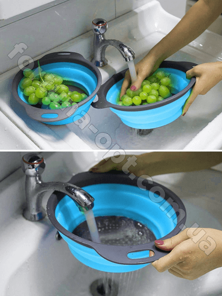 Дуршлаг силиконовый складной A-Plus - 1216 ✅ базовая цена $1.53 ✔ Опт ✔ Скидки ✔ Заходите! - Интернет-магазин ✅ Фортуна-опт ✅