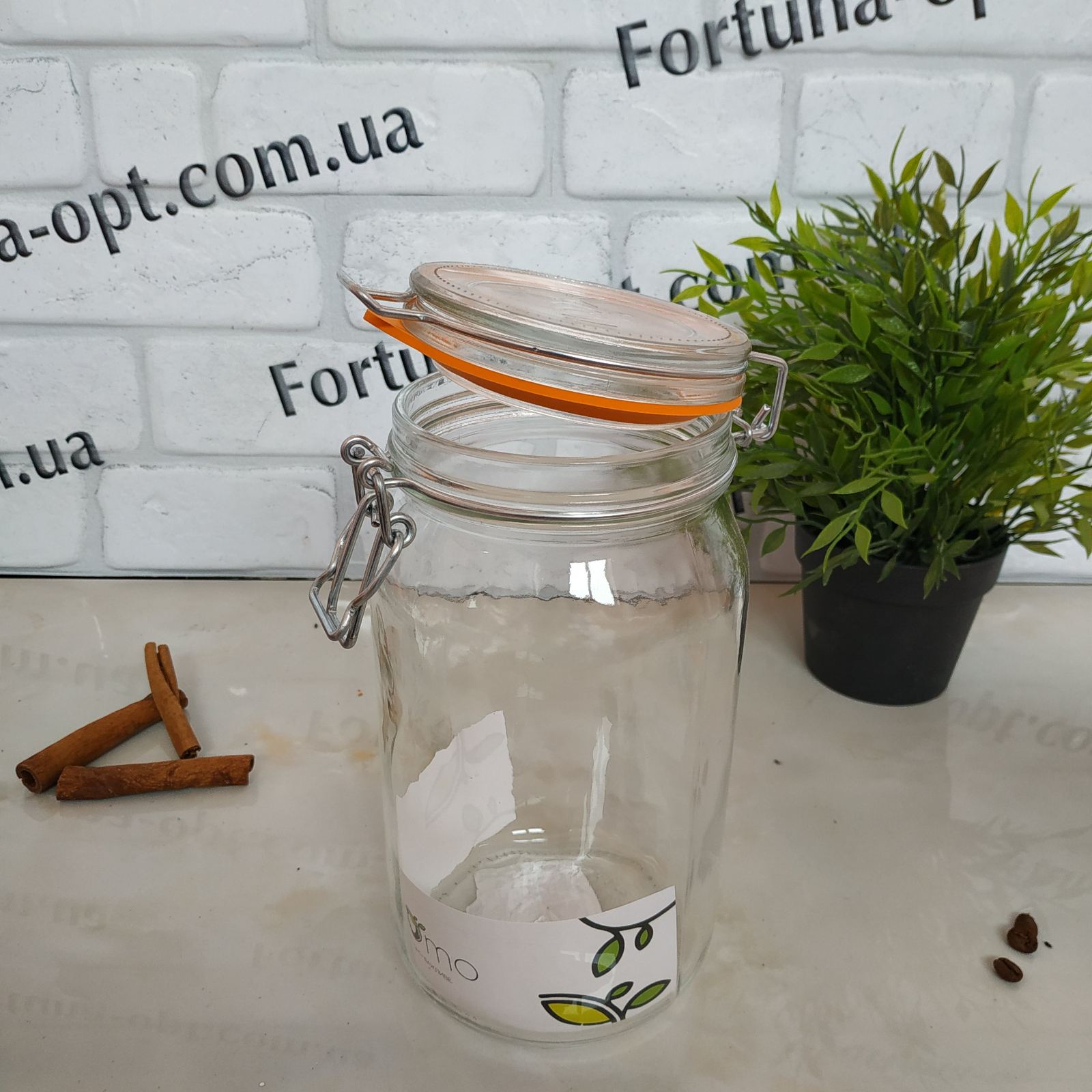 Банка с крышкой на зажиме Ecomo Бугель 1500 мл 22507 ✅ базовая цена 90.58 грн. ✔ Опт ✔ Скидки ✔ Заходите! - Интернет-магазин ✅ Фортуна-опт ✅