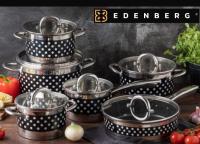 Набор кастрюль из нержавеющей стали в черный горох Edenberg EB - 4056 ➜ Оптом и в розницу ✅ актуальная цена - Интернет магазин ✅ Фортуна ✅