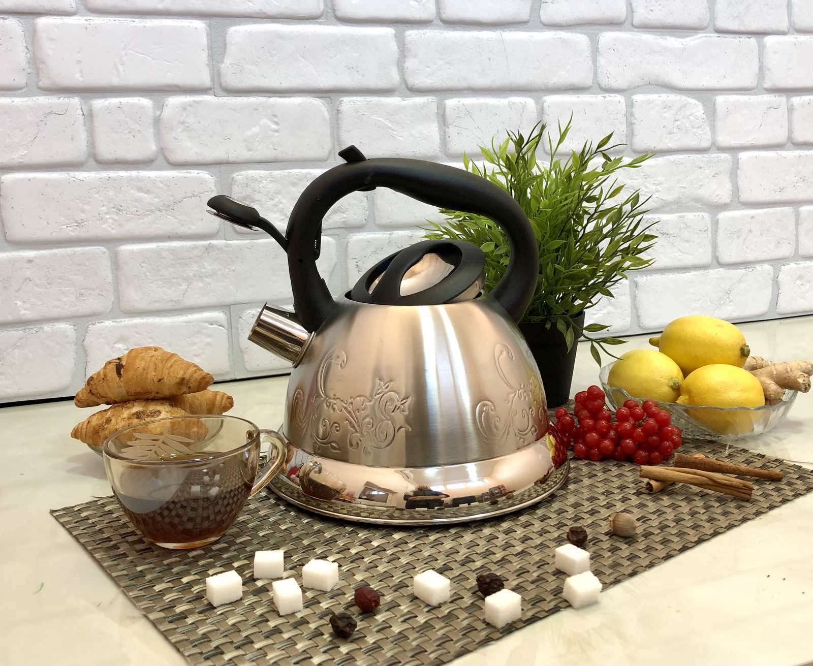 Чайник нержавеющий со свистком 3 л A-Plus - 1235 ✅ базовая цена $11.15 ✔ Опт ✔ Скидки ✔ Заходите! - Интернет-магазин ✅ Фортуна-опт ✅