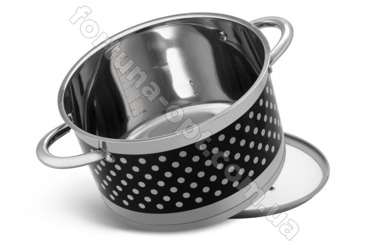 Набор кастрюль из нержавеющей стали в черный горох Edenberg EB - 4056➜ Опт и розница ✅ актуальная цена -Интернет магазин ✅ Фортуна ✅