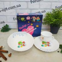 Детский набор из стеклокерамики 3 предмета Веселые пухнастики (чашка 210мл, миска 620 мл, тарелка 19 см) SNT - 30069 ✅ базовая цена 160.14 грн. ✔ Опт ✔ Акции ✔ Заходите! - Интернет-магазин Fortuna-opt.com.ua.