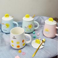 Чашка керамическая с крышкой и ложкой 450 мл "Be Heppy" Stenson - 88532 ✅ базовая цена $5.27 ✔ Опт ✔ Акции ✔ Заходите! - Интернет-магазин Fortuna-opt.com.ua.