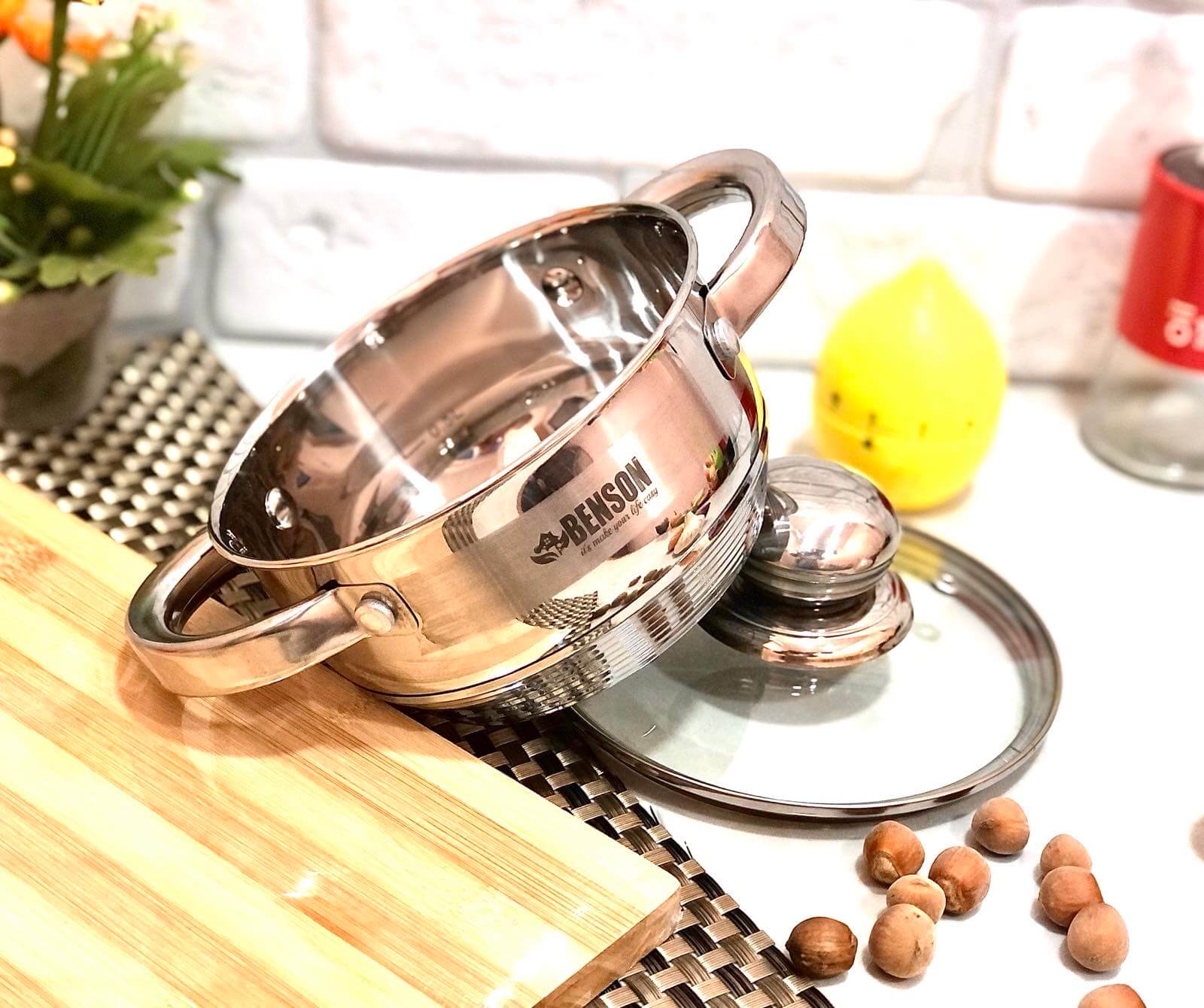 Кастрюля из нержавеющей стали 9 - слойное дно Benson BN - 216 - 1 л ✅ базовая цена $9.59 ✔ Опт ✔ Скидки ✔ Заходите! - Интернет-магазин ✅ Фортуна-опт ✅