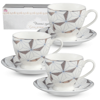 Набор чайный 12 пр 220 мл Грани золота 040-12-220 ➜ Оптом и в розницу ✅ актуальная цена - Интернет магазин ✅ Фортуна ✅