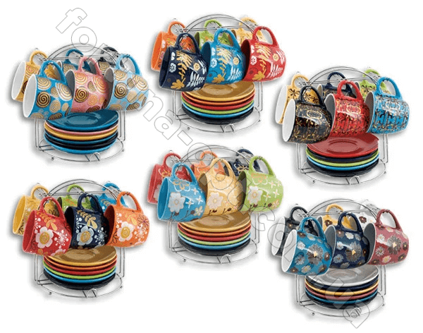 Сервиз чайный керамический на стойке Elina EL - 2127 12 предметов ➜ Оптом и в розницу ✅ актуальная цена - Интернет магазин ✅ Фортуна ✅