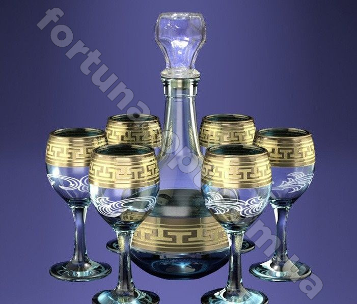 Графин + рюмки Греческий узор GE 03-500/134 7 пр ➜ Оптом и в розницу ✅ актуальная цена -Интернет магазин ✅  Фортуна ✅