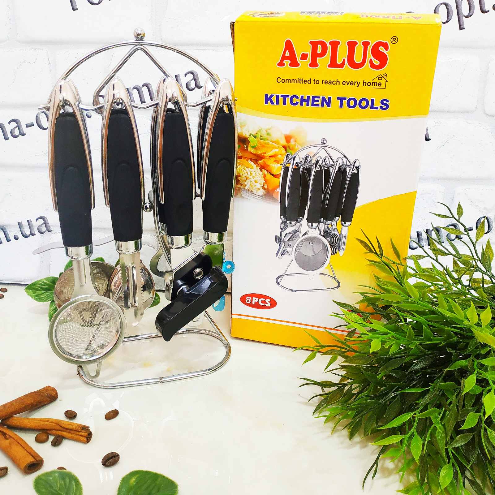 Кухонный набор на стойке 8пр A-Plus - 1720 ✅ базовая цена $9.55 ✔ Опт ✔ Скидки ✔ Заходите! - Интернет-магазин ✅ Фортуна-опт ✅