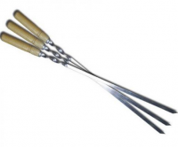 Шампур с деревянной ручкой 1 шт 600*10*2мм Stenson - 0060 ✅ базовая цена $0.64 ✔ Опт ✔ Акции ✔ Заходите! - Интернет-магазин Fortuna-opt.com.ua.