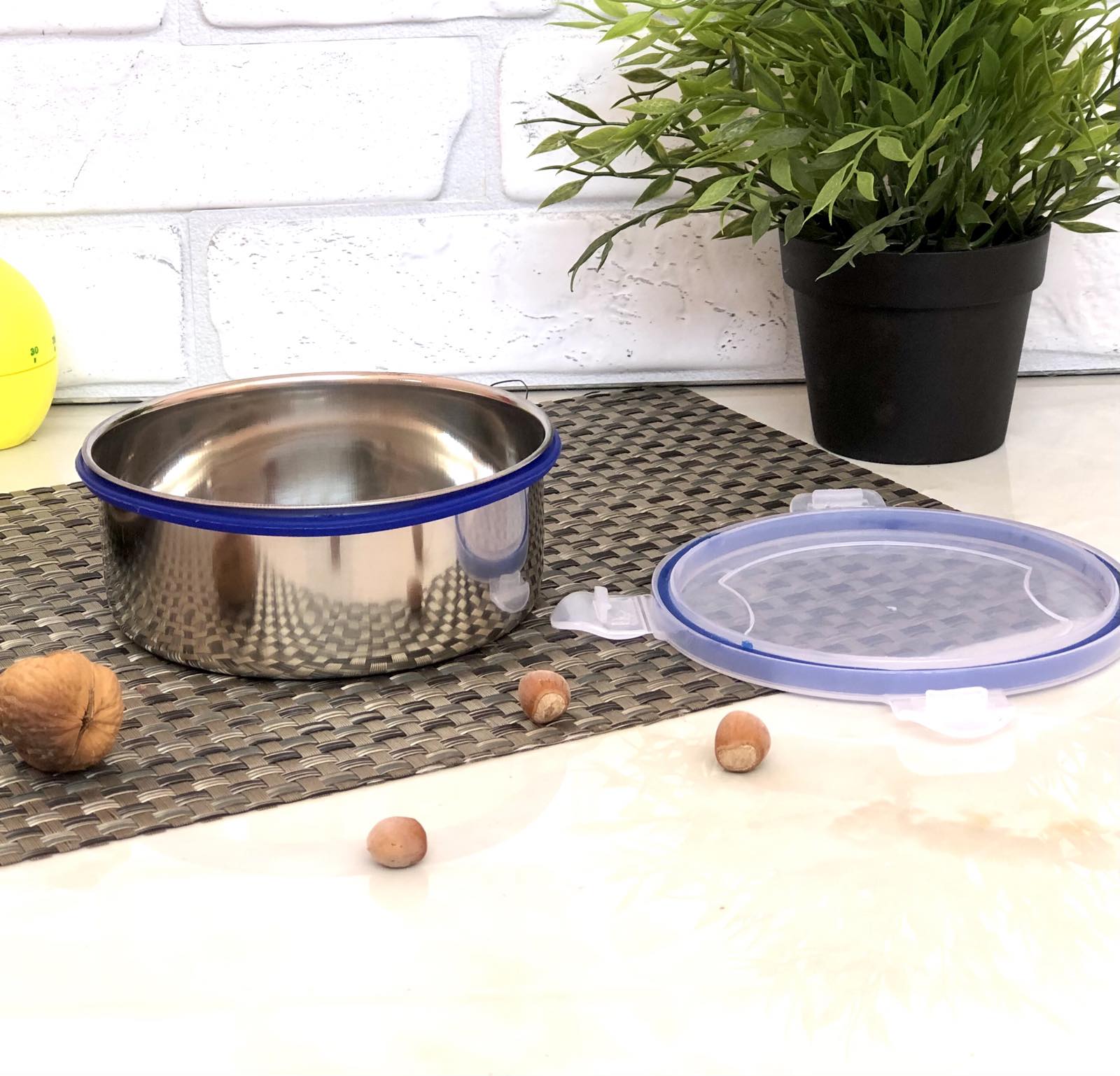 Миска из нержавеющей стали с герметичной крышкой 750 мл A-Plus - 0624 ✅ базовая цена $1.65 ✔ Опт ✔ Скидки ✔ Заходите! - Интернет-магазин ✅ Фортуна-опт ✅