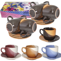 Набор чайный керамический 12 пр 240 мл Микс  - 1010 ➜ Оптом и в розницу ✅ актуальная цена - Интернет магазин ✅ Фортуна ✅