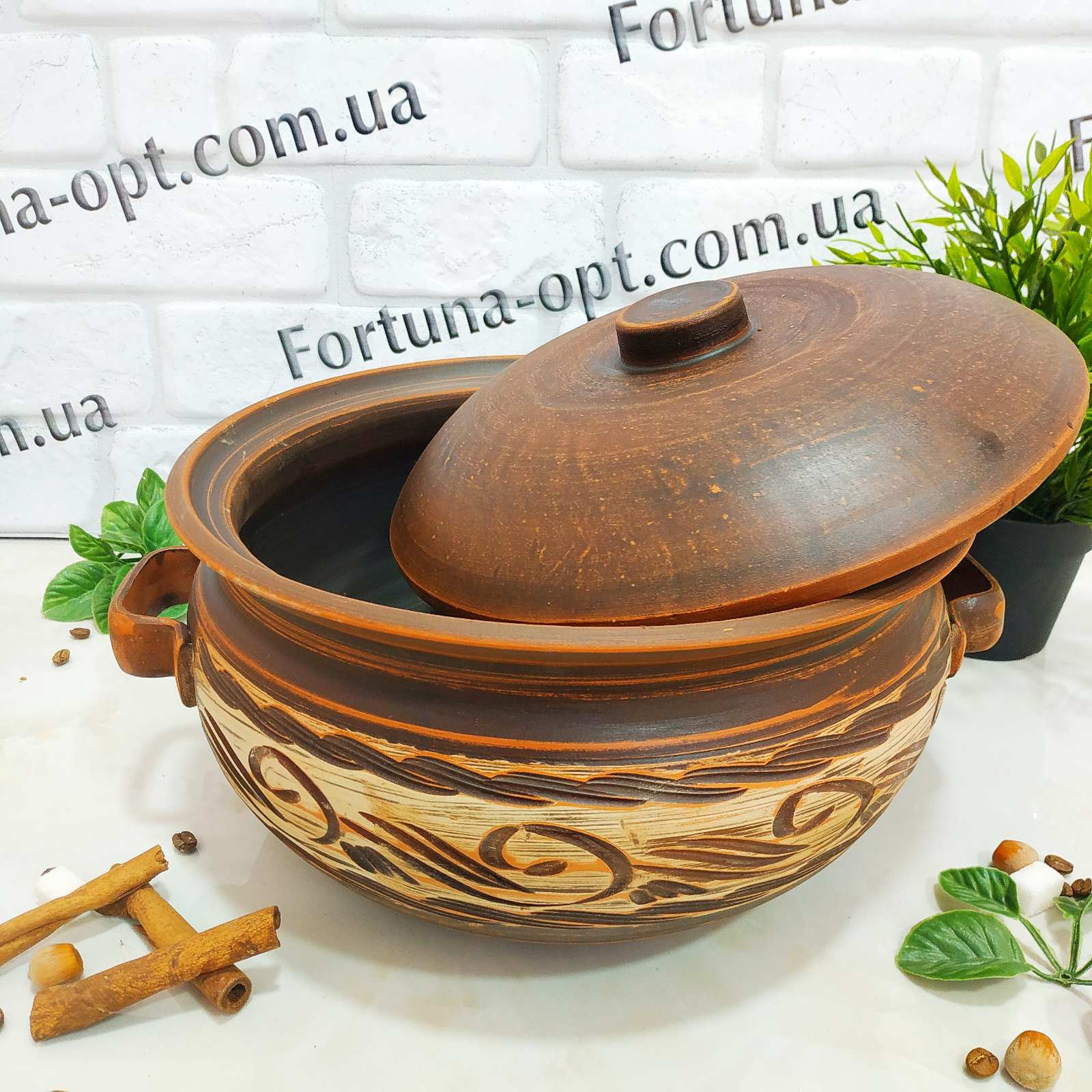   Супник красная глина 5 л 7749 ✅ базовая цена 290.08 грн. ✔ Опт ✔ Скидки ✔ Заходите! - Интернет-магазин ✅ Фортуна-опт ✅