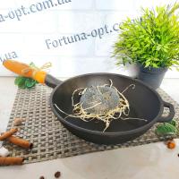 Сковорода чугунная литая без крышки 24х6см с деревянной ручкой SNT - Т 304  ✅ базовая цена 437.10 грн. ✔ Опт ✔ Акции ✔ Заходите! - Интернет-магазин Fortuna-opt.com.ua.