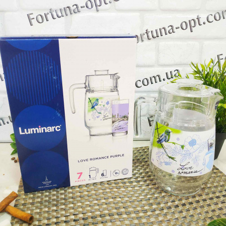Кувшин + 6 стаканов набор 7 предметов LOVE ROMANCE PURPLE Luminarc - 5667 ✅ базовая цена 447.14 грн. ✔ Опт ✔ Скидки ✔ Заходите! - Интернет-магазин ✅ Фортуна-опт ✅