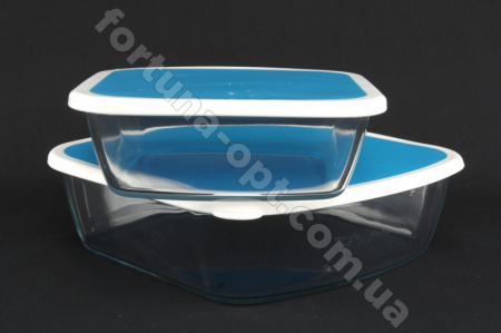 Набор квадратных судочков с пластиковой крышкой A-Plus - 1085 - 2 шт ✅ базовая цена $8.29 ✔ Опт ✔ Скидки ✔ Заходите! - Интернет-магазин ✅Фортуна-опт ✅