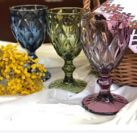 Бокал для вина 324 гр Purple Red 6 шт/наб - 9051  ✅ базовая цена $13.84 ✔ Опт ✔ Скидки ✔ Заходите! - Интернет-магазин ✅ Фортуна-опт ✅