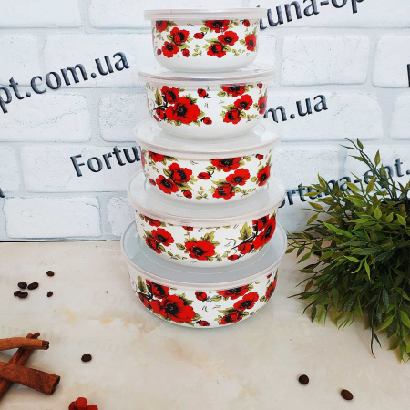 Набор эмалированных судочков A - Plus - 0967 - 5 шт ✅ базовая цена $6.90 ✔ Опт ✔ Скидки ✔ Заходите! - Интернет-магазин ✅Фортуна-опт ✅