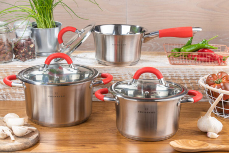 Набор кастрюль из нержавеющей стали с ковшом Edenberg EB- 2404➜ Опт и розница ✅ актуальная цена -Интернет магазин ✅ Фортуна ✅