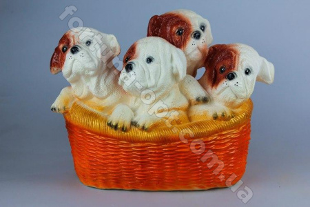 Копилка Щенки в корзине ✅ базовая цена 71 грн. ✔ Опт ✔ Скидки ✔ Заходите! - Интернет-магазин ✅ Фортуна-опт ✅