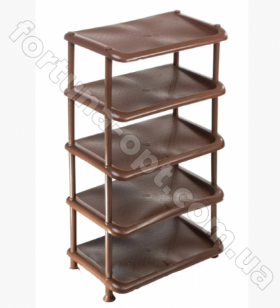 Полка  для обуви 5-ти ярусная коричневая (Стандарт ) 0719 ✅ базовая цена 382 грн. ✔ Опт ✔ Скидки ✔ Заходите! - Интернет-магазин ✅ Фортуна-опт ✅