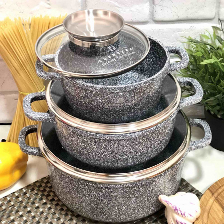 Набор кастрюль с мраморным покрытием Edenberg EB - 8020 ✅ базовая цена $54.70 ✔ Опт ✔ Скидки ✔ Заходите! - Интернет-магазин ✅ Фортуна-опт ✅