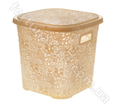 Корзина ажурная с крышкой пластик 15 л 0747 ✅ базовая цена 95.90 грн. ✔ Опт ✔ Скидки ✔ Заходите! - Интернет-магазин ✅ Фортуна-опт ✅