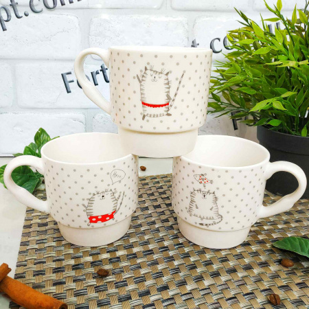 Набор чайный 4 пр 350 мл на стойке Cat Story  021-04-06✅базовая цена349.93 грн.✔Опт✔Скидки✔Заходите! - Интернет-магазин ✅Фортуна-опт ✅