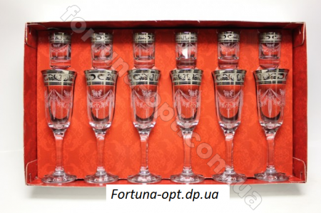 Набор бокалов для вина+стопка 12 пр. Мускат GE 05-163/837 ✅ базовая цена 380.30 грн. ✔ Опт ✔ Скидки ✔ Заходите! - Интернет-магазин ✅ Фортуна-опт ✅