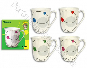 Чашка керамическая Круги Elina EL - 3181 270 мл ✅ базовая цена 31.40 грн. ✔ Опт ✔ Акции ✔ Заходите! - Интернет-магазин Fortuna-opt.com.ua.