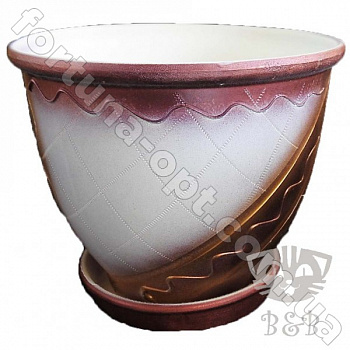 Цветочный горшок 2л (с рис)➜Оптом и в розницу✅актуальная цена -Интернет магазин ✅Фортуна✅