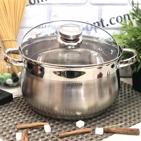 Кастрюля из нержавеющей стали с пятислойным дном Benson 599 - 6,5 л ✅ базовая цена $17.17 ✔ Опт ✔ Скидки ✔ Заходите! - Интернет-магазин ✅ Фортуна-опт ✅