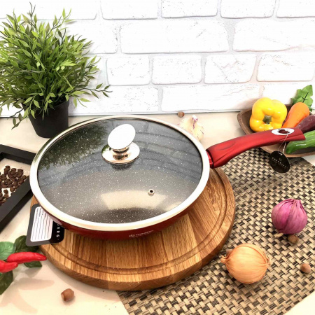 Сковорода с крышкой Edenberg EB - 3340 - 28 см/мрамор ✅ базовая цена $14.92 ✔ Опт ✔ Скидки ✔ Заходите! - Интернет-магазин ✅ Фортуна-опт ✅