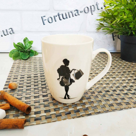 Чашка  керамическая 300 мл "Дама с покупками" SNT - 040-01-20  ✅ базовая цена 43.18 грн. ✔ Опт ✔ Скидки ✔ Заходите! - Интернет-магазин ✅ Фортуна-опт ✅
