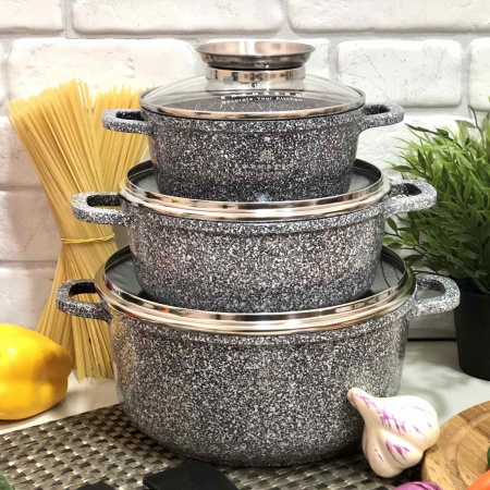 Набор кастрюль с мраморным покрытием Edenberg EB - 8020 ✅ базовая цена $54.70 ✔ Опт ✔ Скидки ✔ Заходите! - Интернет-магазин ✅ Фортуна-опт ✅