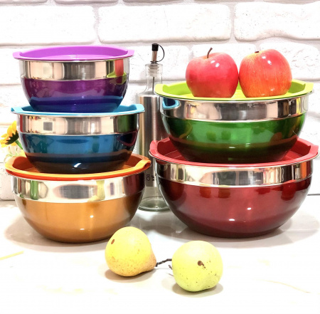 Набор нержавеющих мисок с крышкой Edenberg EB - 3637 ✅ базовая цена $19.52 ✔ Опт ✔ Скидки ✔ Заходите! - Интернет-магазин ✅Фортуна-опт ✅