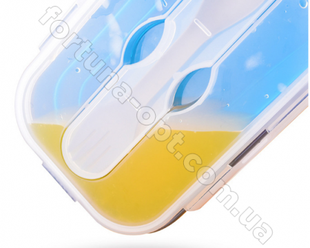 Ланч-бокс силиконовый складной Frico FRU - 383 - 800 мл ➜ фото ➜ розн цена $5.04 - Интернет-магазин ✅ Fortuna-opt.com.ua. ✅