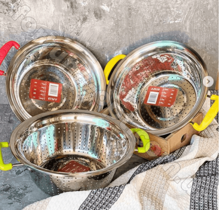 Дуршлаг с ручками из нержавеющей стали A-Plus - 2206 (22 см) ✅ базовая цена $3.10 ✔ Опт ✔ Скидки ✔ Заходите! - Интернет-магазин ✅ Фортуна-опт ✅