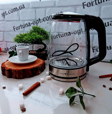 Чайник электрический стекло 2.2л Diamond 00026 ✅ базовая цена $10.61 ✔ Опт ✔ Скидки ✔ Заходите! - Интернет-магазин ✅ Фортуна-опт ✅