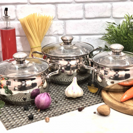 Набор кастрюль яблочной формы Edenberg EB - 1118➜ Опт и розница ✅ актуальная цена -Интернет магазин ✅ Фортуна ✅