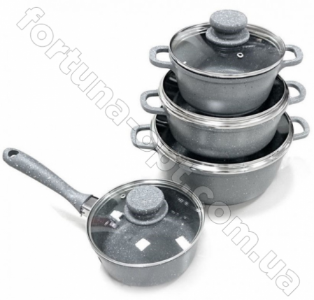 Набор посуды с мраморным  покрытием Edenberg EB - 9181 серый ✅ базовая цена $52 ✔ Опт ✔ Скидки ✔ Заходите! - Интернет-магазин ✅ Фортуна-опт ✅