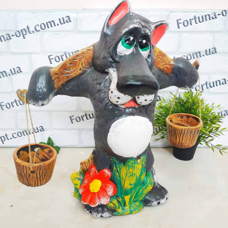  Волк №5 с коромыслом керамический 0884 ✅ базовая цена 444 грн. ✔ Опт ✔ Скидки ✔ Заходите! - Интернет-магазин ✅ Фортуна-опт ✅