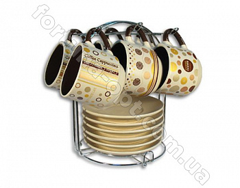 Чайный набор керамика на стойке  Elina EL - 2130 12 предметов ➜ Оптом и в розницу ✅ актуальная цена - Интернет магазин ✅ Фортуна ✅