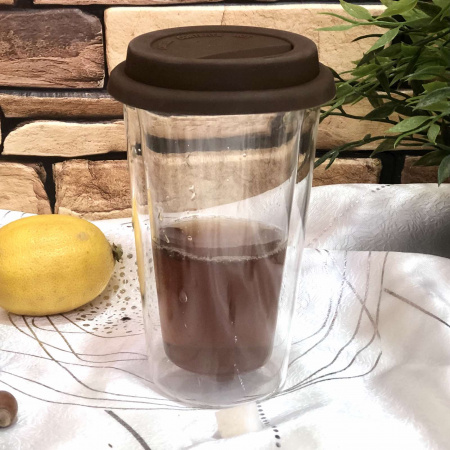 Чашка стекло 350 мл с двойными стенками с силиконовой крышкой Take away 201-4 ✅ базовая цена 188.71 грн. ✔ Опт ✔ Скидки ✔ Заходите! - Интернет-магазин ✅ Фортуна-опт ✅