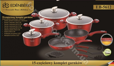 Набор посуды Edenberg EB - 5612 Burgundy Metallic Line ✅ базовая цена $107.85 ✔ Опт ✔ Скидки ✔ Заходите! - Интернет-магазин ✅ Фортуна-опт ✅