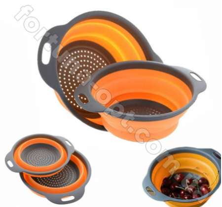Набор дуршлагов силиконовых складных 7105  ✅ базовая цена $3.40 ✔ Опт ✔ Скидки ✔ Заходите! - Интернет-магазин ✅ Фортуна-опт ✅