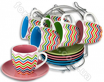 Сервиз чайный керамика на стойке Elina EL - 2143 12 предметов ➜ Оптом и в розницу ✅ актуальная цена - Интернет магазин ✅ Фортуна ✅